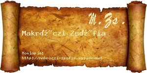 Makróczi Zsófia névjegykártya